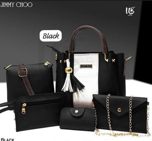 Women's Rexine Plain Hand Bag  5 piece