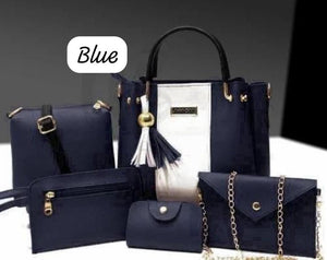 Women's Rexine Plain Hand Bag  5 piece